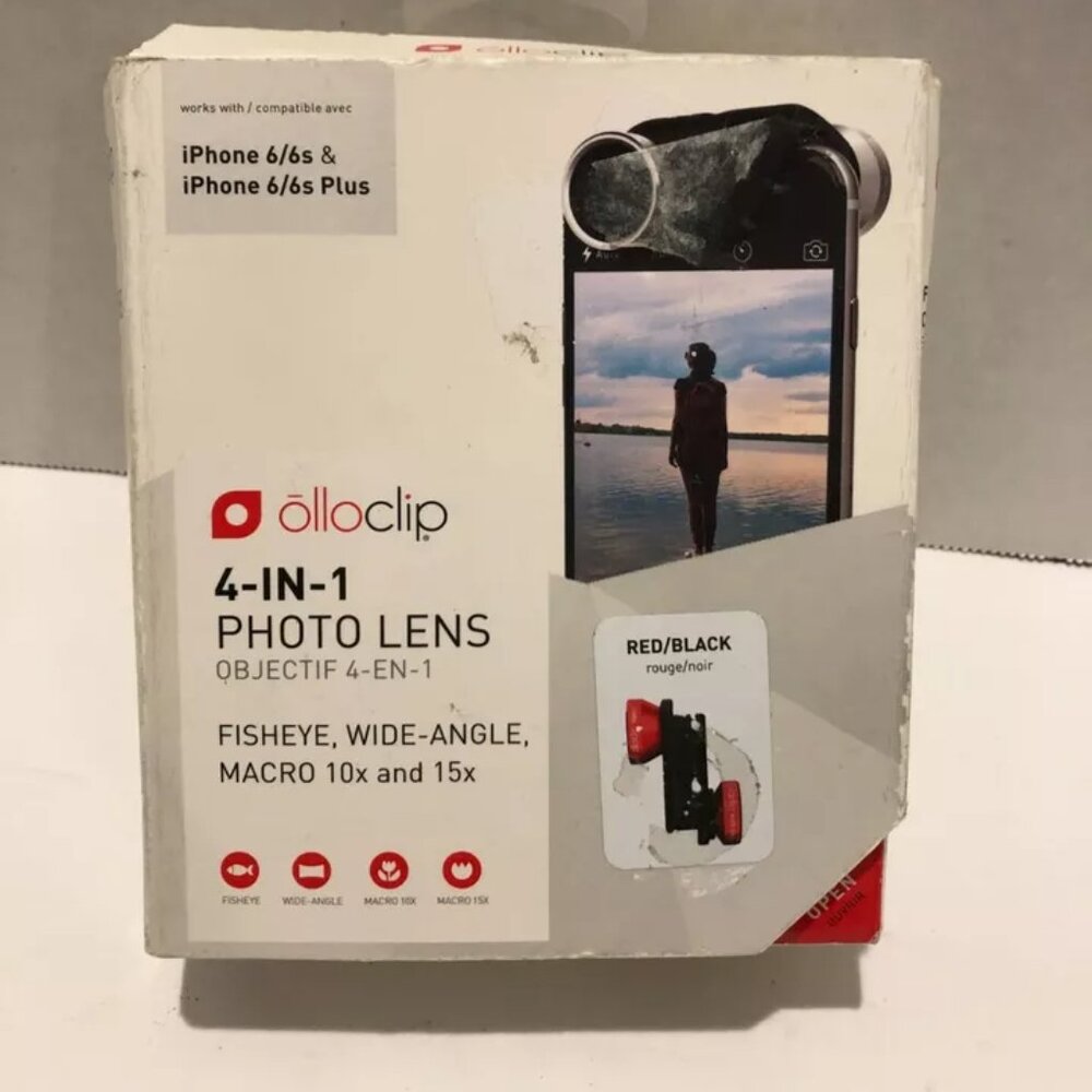 OlloClip 4-in-1 Photo Lens for iPhone 6/6s & Plus, In Box Package, Clean